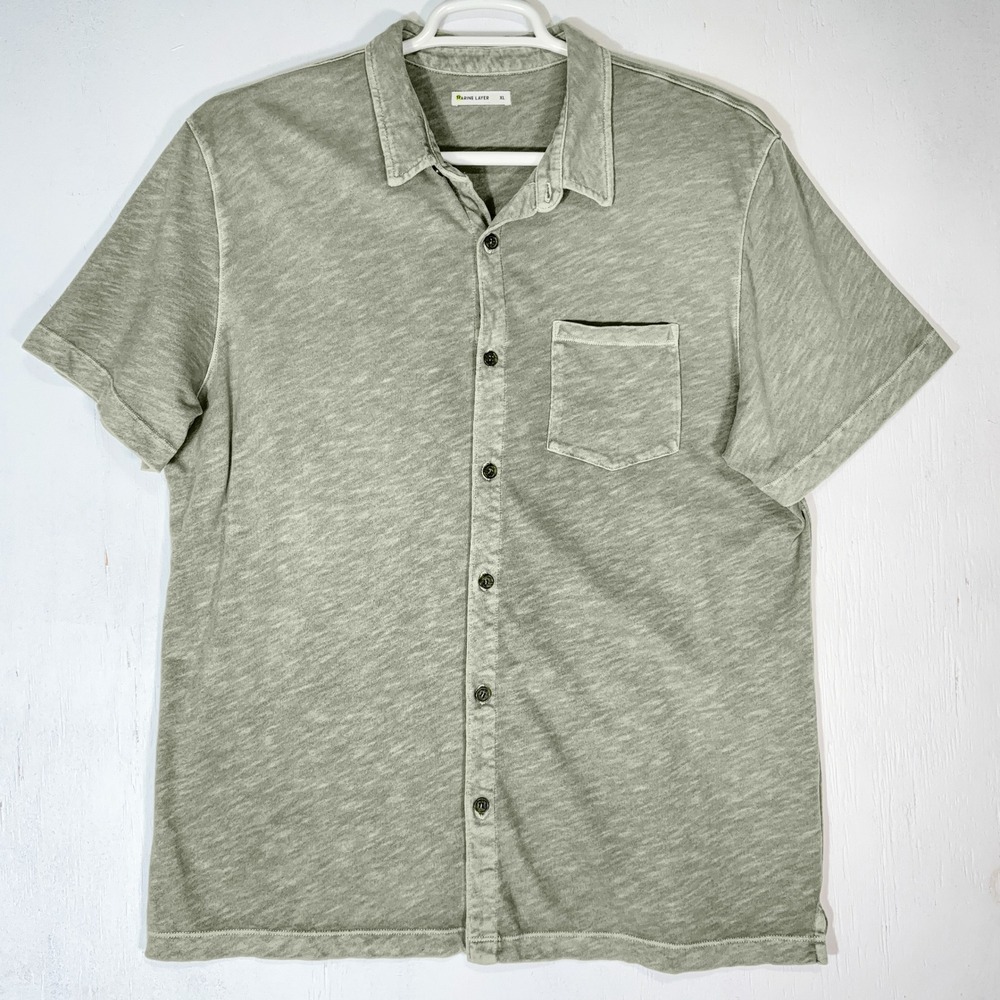 Marine Layer Vintage Heavy Slub Button Down Shirt Mens XL Sage Green